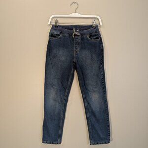 Lands End Flannel Lined Jeans Winter Rustic Snow Hiking Skiing - Size L10/12